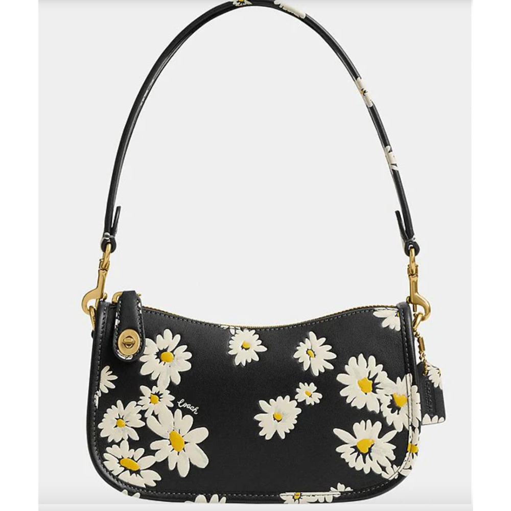 NWT COACH Swinger 20 Floral Print Glovetanned Leather Shoulder Bag
